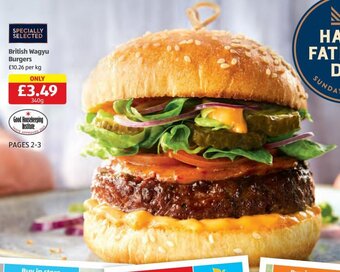 Aldi British Wagyu Burgers offer