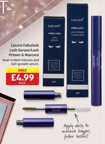 Aldi Lacura Fabulash Lash Serum/Lash Primer & Mascara offer