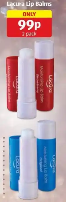 Aldi Lacura Lip Balms offer