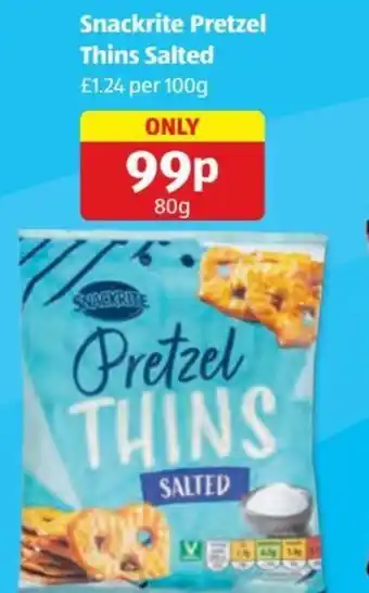 Aldi Snackrite Pretzel Thins Salted offer