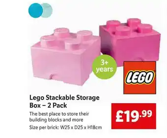 Lidl Lego Stackable Storage Box- 2pack offer
