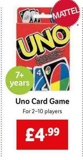 Lidl Uno Card Game offer