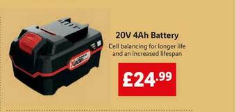 Lidl 20v 4ah Battery offer