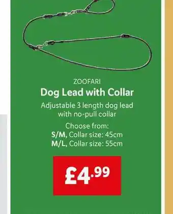 Lidl Dog Lead With Collar offer