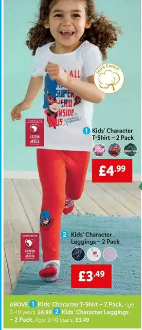 Lidl Kid's Character T-shirt 2-pack offer
