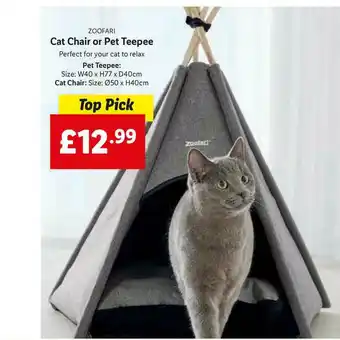 Lidl Cat Chair Or Pet Teepee offer