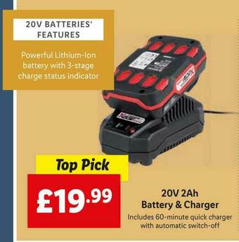 Lidl 20v 2ah Battery & Charger offer