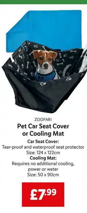 Pet Car Seat Cover Or Cooling Mat offer at Lidl