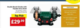 Lidl Double Bench Grinder With Flexible Drive Shaft offer