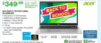 Costco Acer Aspire 5, 15.6 Inch Laptop, Nx.a1kek.007 offer