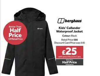 GO Outdoors Berghaus Kids' Callander Waterproof Jacket offer