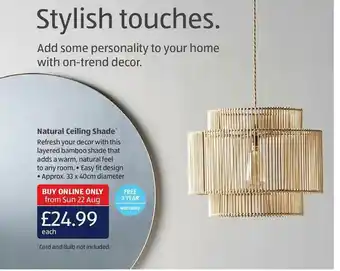 Aldi Natural Celling Shade offer