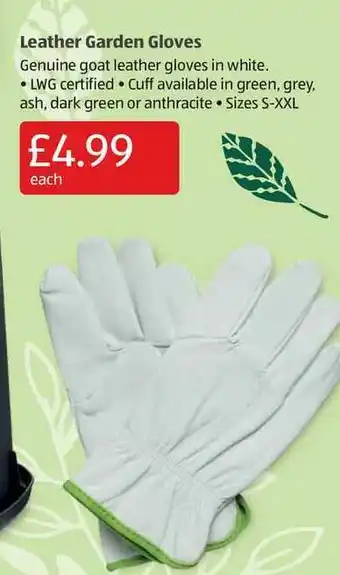 Aldi Leather Garden Gloves offer
