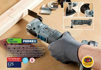 Aldi Ferrex 20v Cordless Multifunctional Tool offer