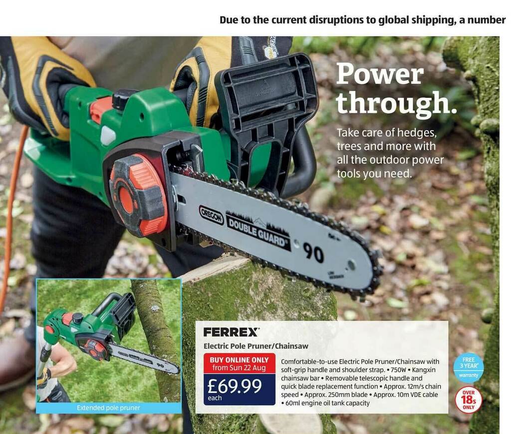 Ferrex Electric Pole Pruner Chainsaw offer at Aldi