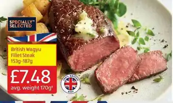 Aldi British Wagyu Fillet Steak offer