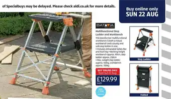 Aldi Batavia Multifunctional Step Ladder And Workbench offer