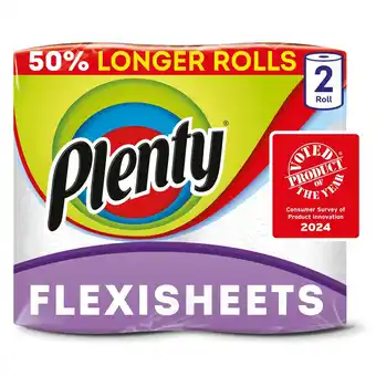 Morrisons Plenty flexi-sized sheets longer lasting kitchen towel 2 rolls offer