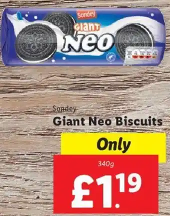 Lidl Giant Neo Biscuits Sondey 340 g offer