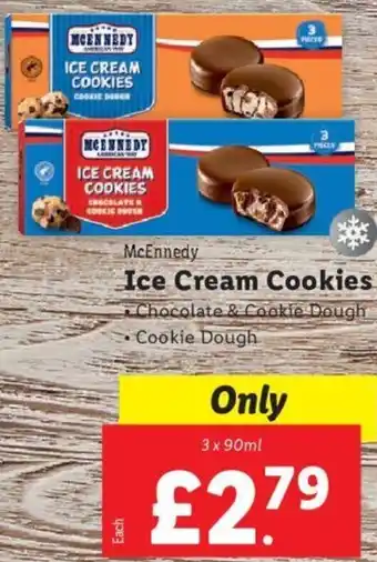 Lidl McEnnedy Ice Cream Cookies 3x90 ml offer