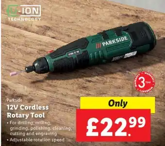 Lidl Parkside 12V Cordless Rotary Tool offer