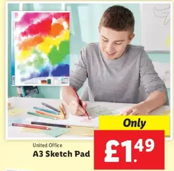 Lidl United Office A3 Sketch Pad offer