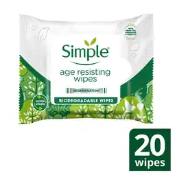 Morrisons Simple age resisting biodegradable wipes offer