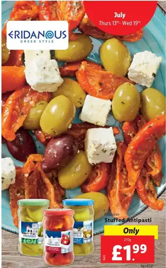 Lidl Eridanous Stuffed Antipasti 270g offer