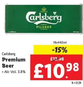 Lidl Carlsberg Premium Beer • Alc Vol. 3.8% 18x440ml offer