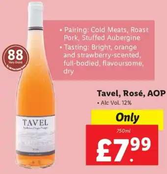 Lidl Tavel, Rosé, AOP 750ml offer