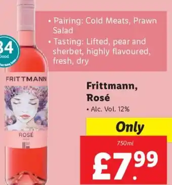 Lidl Frittmann, Rosé Alc. Vol. 12% 750 ml offer