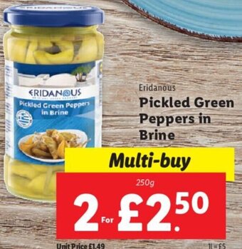 Lidl Eridanous Pickled Green Peppers in Brine 250 g offer