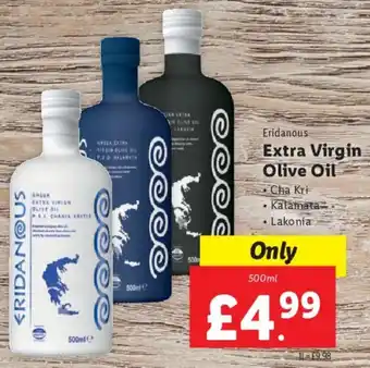 Lidl Eridanous Extra Virgin Olive Oil 500 ml offer
