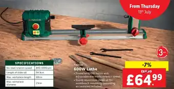 Lidl Parkside 600W Lathe offer