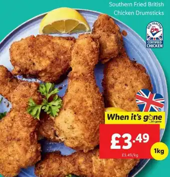 Lidl Southern Fried British Chicken Drumsticks offer