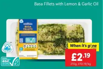 Lidl Basa Fillets with Lemon & Garlic Oil offer