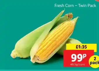 Lidl Fresh Corn - Twin Pack 2 pack offer