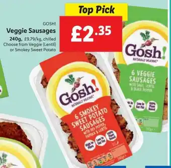 Lidl GOSH! Veggie Sausages 240g offer