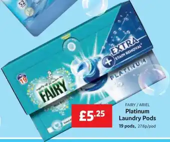 Lidl FAIRY / ARIEL Platinum Laundry Pods 19 pods offer