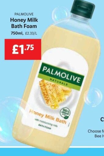 Lidl PALMOLIVE Honey Milk Bath Foam 750ml offer