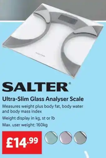 Lidl SALTER Ultra-Slim Glass Analyser Scale offer