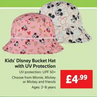 Lidl Kids' Disney Bucket Hat with UV Protection offer