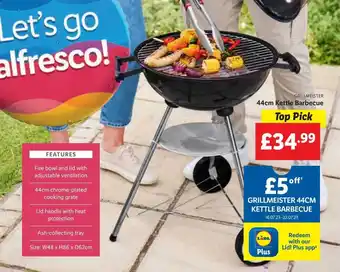 Lidl GRILLMEISTER 44cm Kettle Barbecue offer