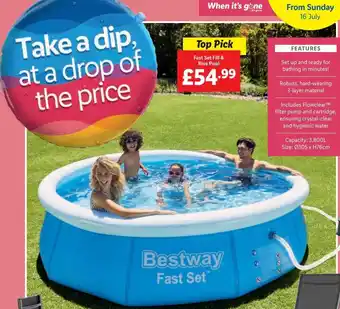 Lidl Bestway Fast Set Fill & Rise Pool offer