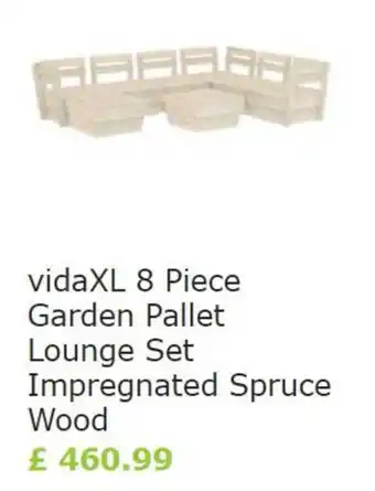 Vida XL VidaXL 8 Piece Garden Pallet Lounge Set Impregnated Spruce Wood offer