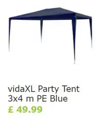 Vida XL VidaXL Party Tent 3 x 4m PE Blue offer