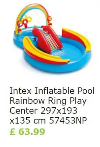 Vida XL Intex Inflatable Pool Rainbow Ring Play Center 297 x 193 x 135cm 57453NP offer
