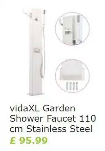 Vida XL VidaXL Garden Shower Faucet 110cm Stainless Steel offer