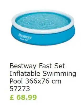 Vida XL Bestway Fast Set Inflatable Swimming Pool 366 x 76cm 57273 offer