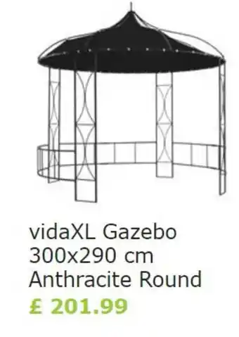 Vida XL VidaXL Gazebo 300 x 290cm Anthracite Round offer